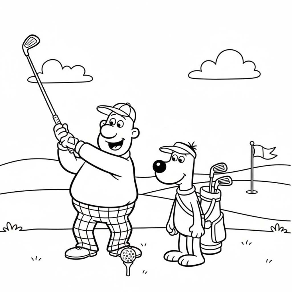 Fise de colorat cu Wallace și Gromit pentru copii