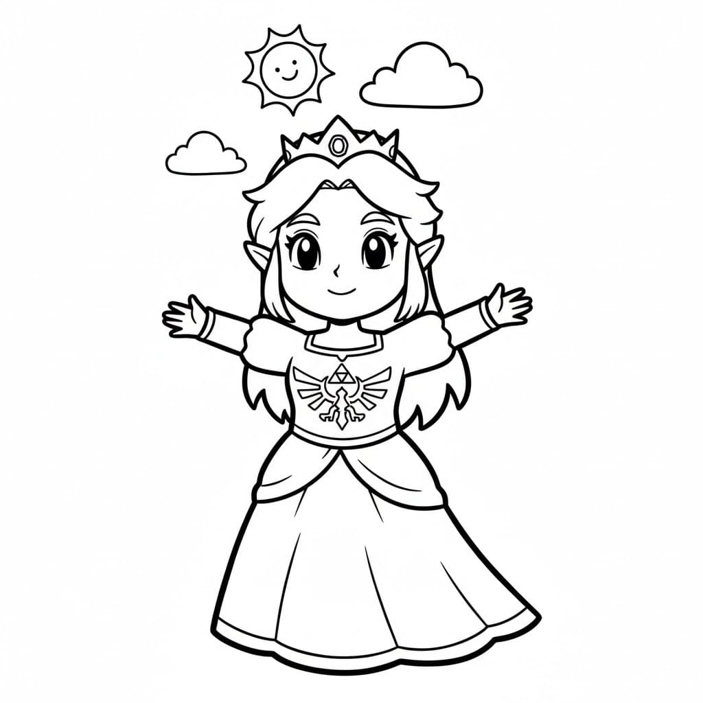 Fise de colorat cu Zelda imprimabil gratuit