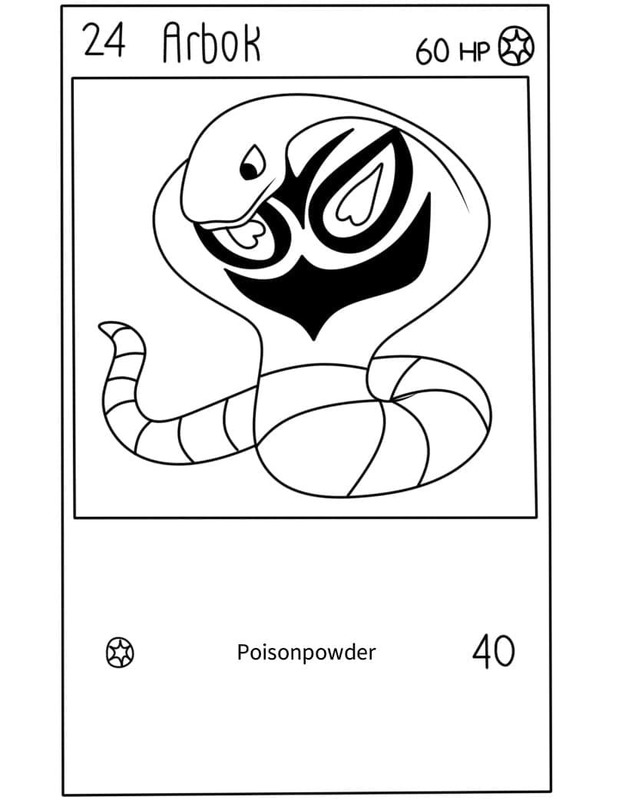 Fise de colorat cu Desenează Carte Pokemon Arbok