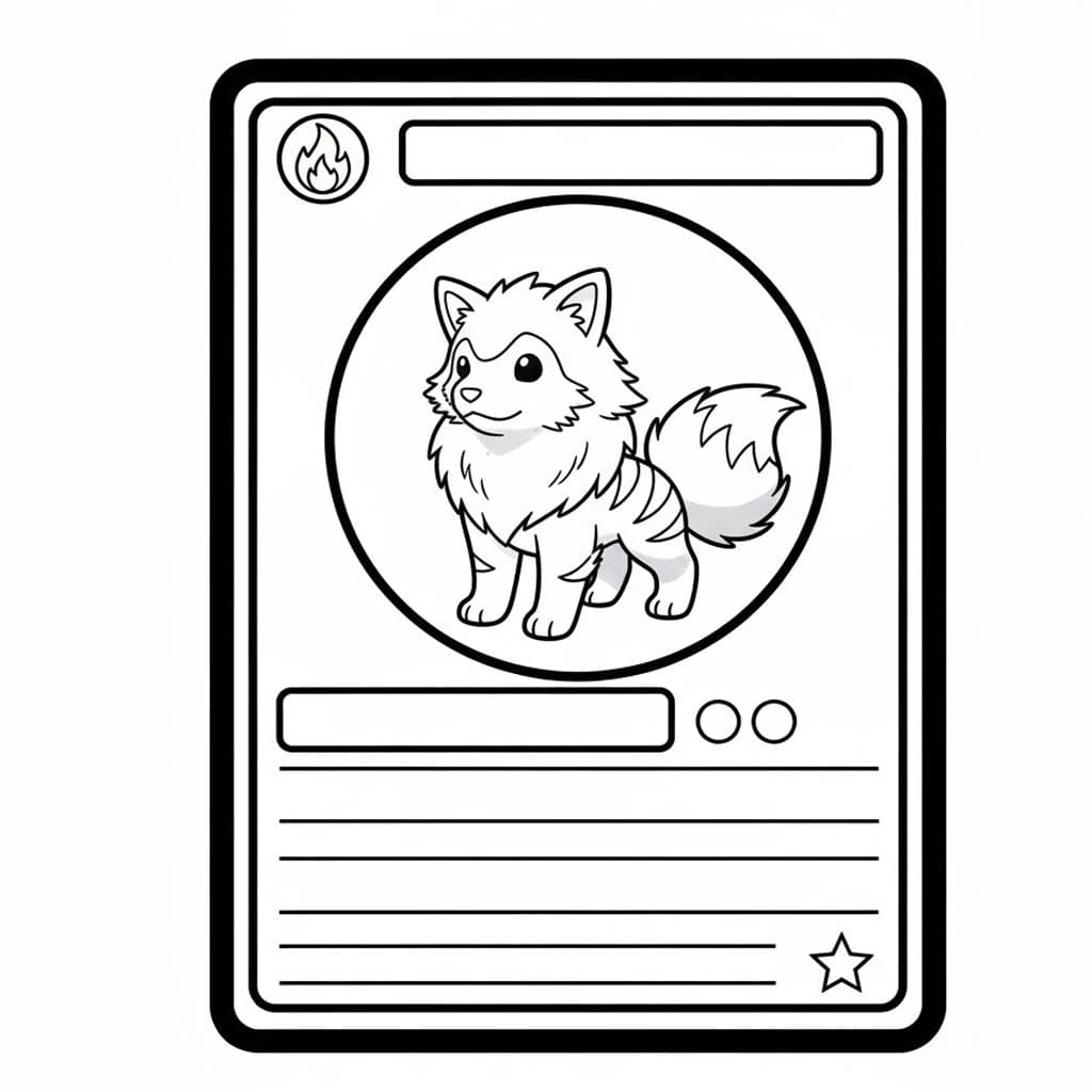 Fise de colorat cu Desenează Carte Pokemon Arcanine