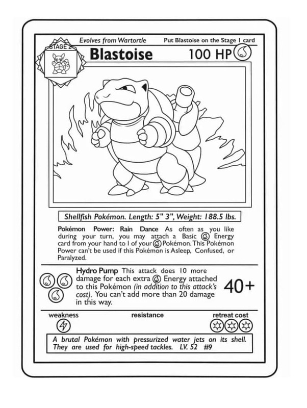 Fise de colorat cu Desenează Carte Pokemon Blastoise