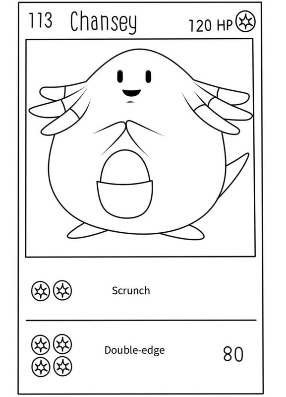 Fise de colorat cu Desenează Carte Pokemon Chansey