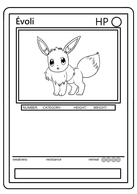 Fise de colorat cu Desenează Carte Pokemon Eevee
