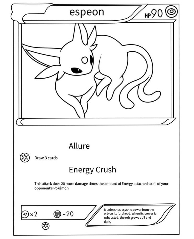 Fise de colorat cu Desenează Carte Pokemon Espeon
