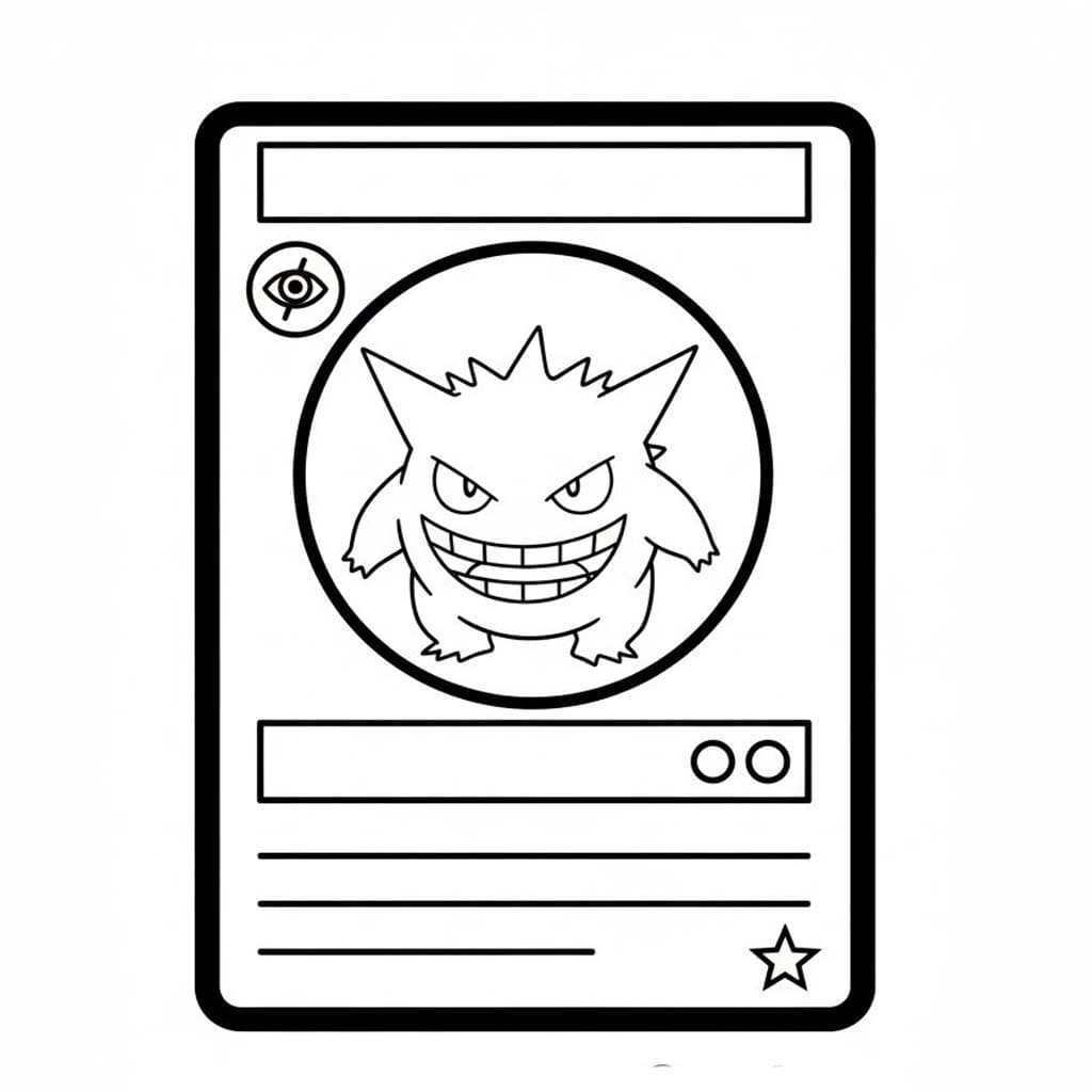 Fise de colorat cu Desenează Carte Pokemon Gengar