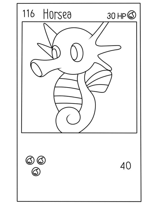 Fise de colorat cu Desenează Carte Pokemon Horsea