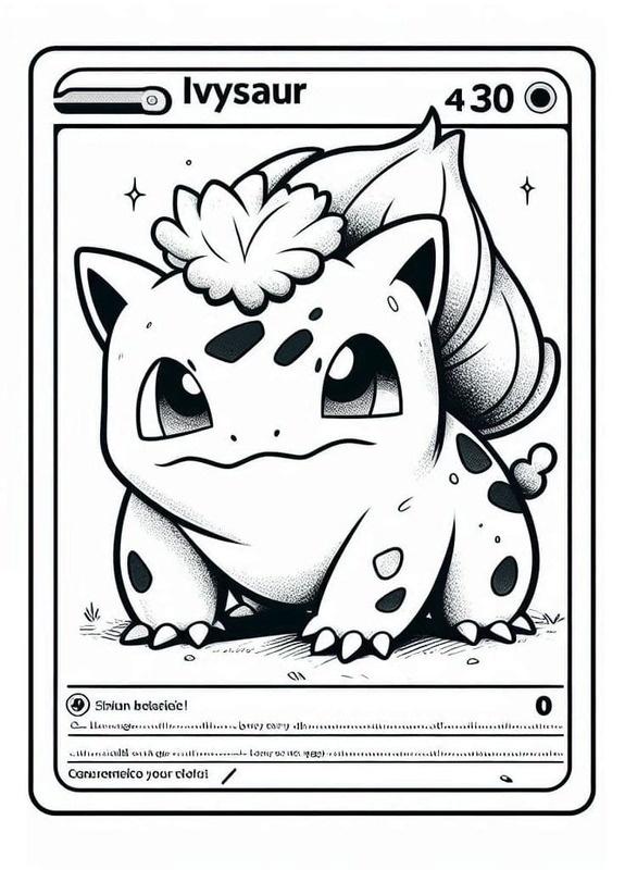 Fise de colorat cu Desenează Carte Pokemon Ivysaur