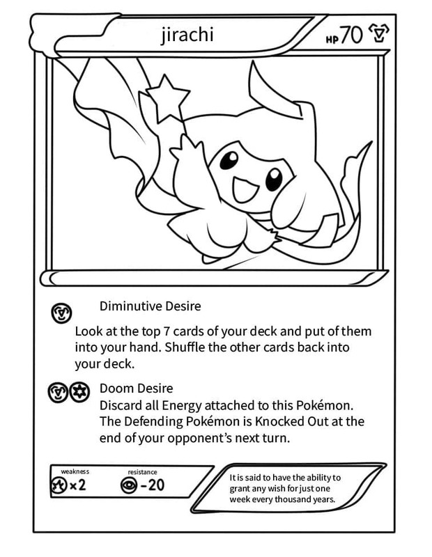 Fise de colorat cu Desenează Carte Pokemon Jirachi