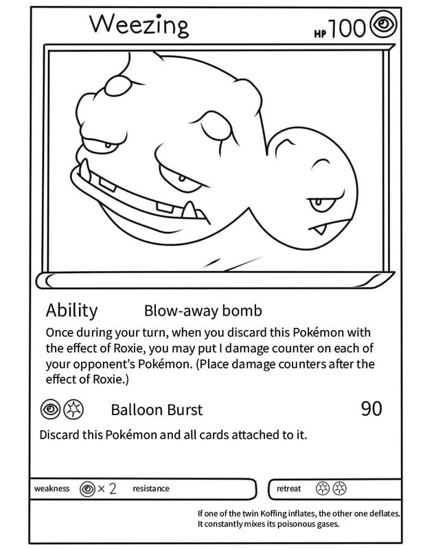 Fise de colorat cu Desenează Carte Pokemon Weezing