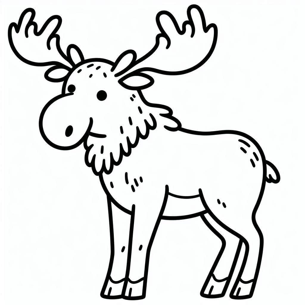 Fise de Colorat cu Desenează Elan imprimabil bazic