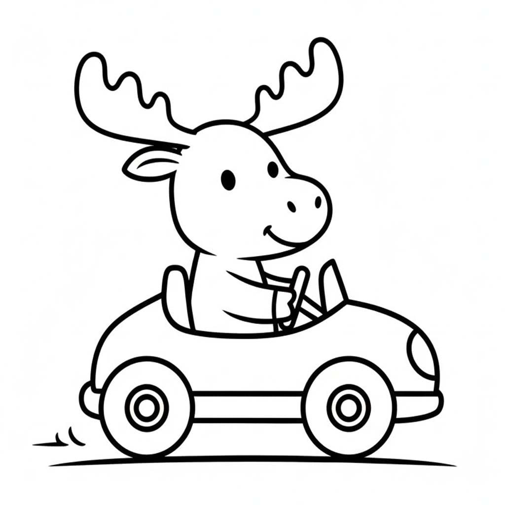 Fise de Colorat cu Desenează Elan pentru copii