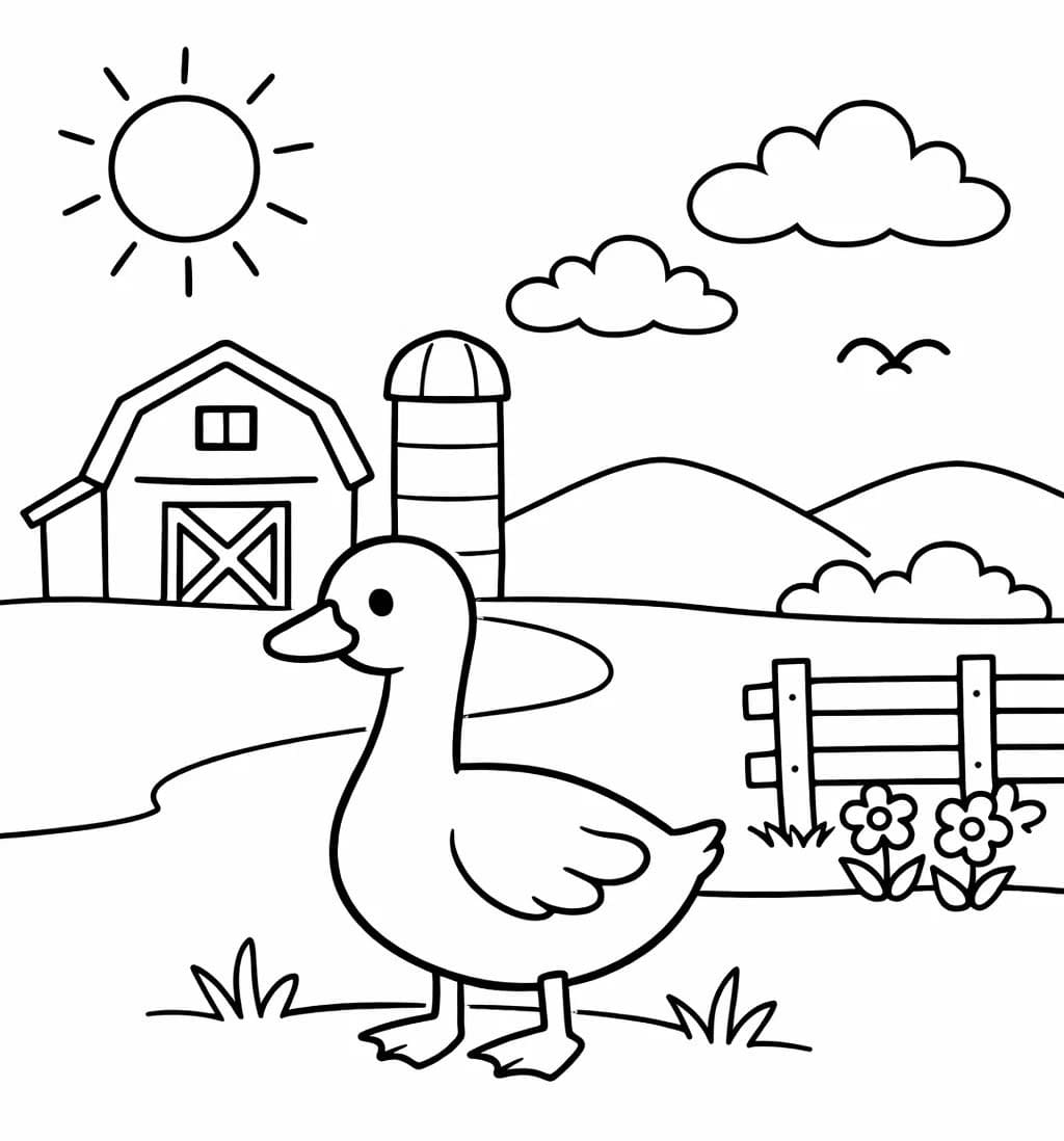 Fise de Colorat cu Desenează Gaste imprimabil simplu