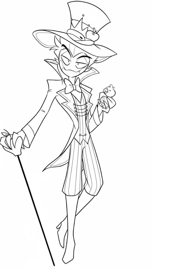 Fise de Colorat cu Desenează Hazbin Hotel gratuit bazic