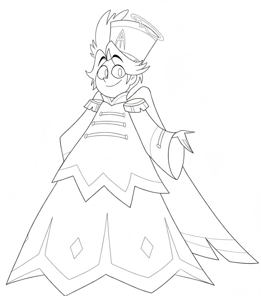 Fise de Colorat cu Desenează Hazbin Hotel gratuit pentru copii