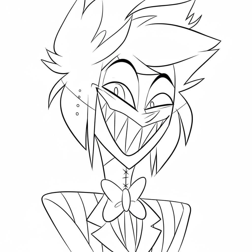 Fise de Colorat cu Desenează Hazbin Hotel gratuit uşor