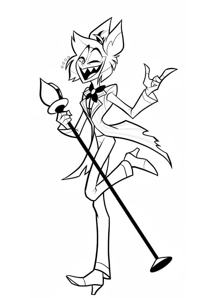 Fise de Colorat cu Desenează Hazbin Hotel gratuit