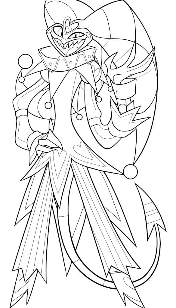 Fise de Colorat cu Desenează Hazbin Hotel imprimabil uşor