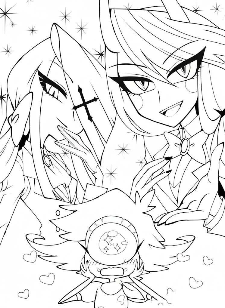 Fise de Colorat cu Desenează Hazbin Hotel imprimabil