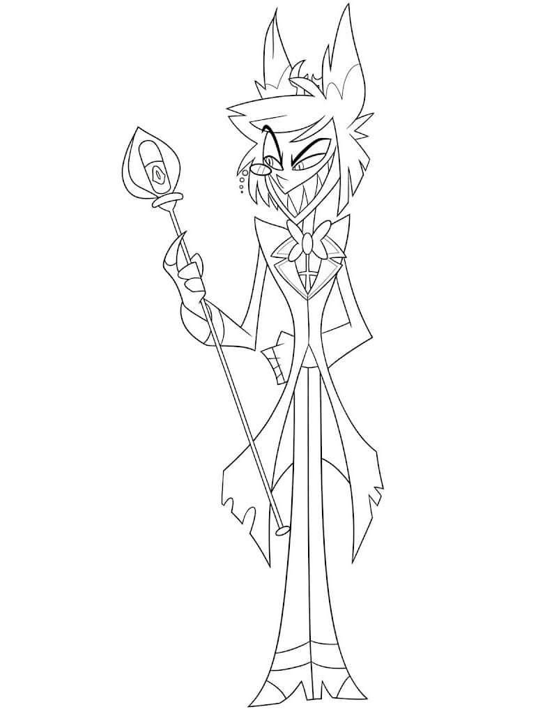 Fise de Colorat cu Desenează Hazbin Hotel pentru copii