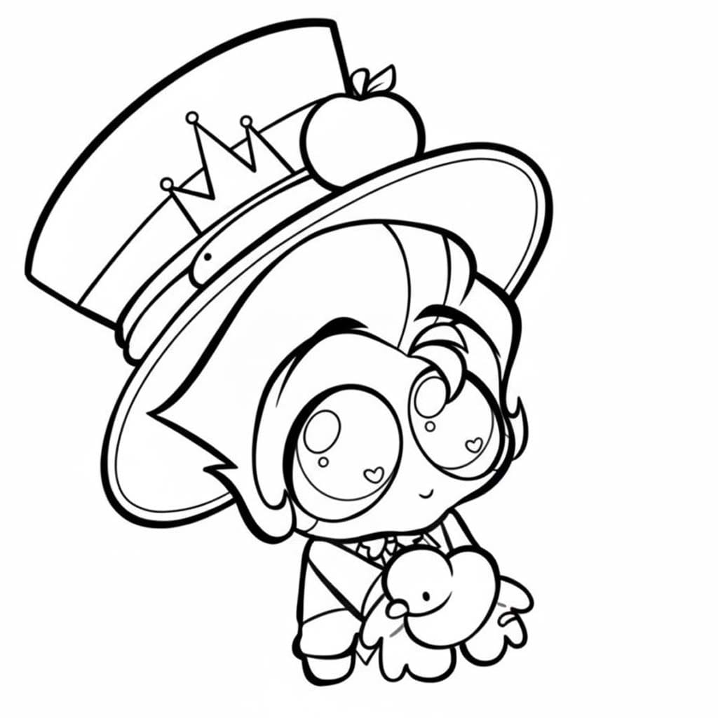 Fise de Colorat cu Desenează Hazbin Hotel simplu