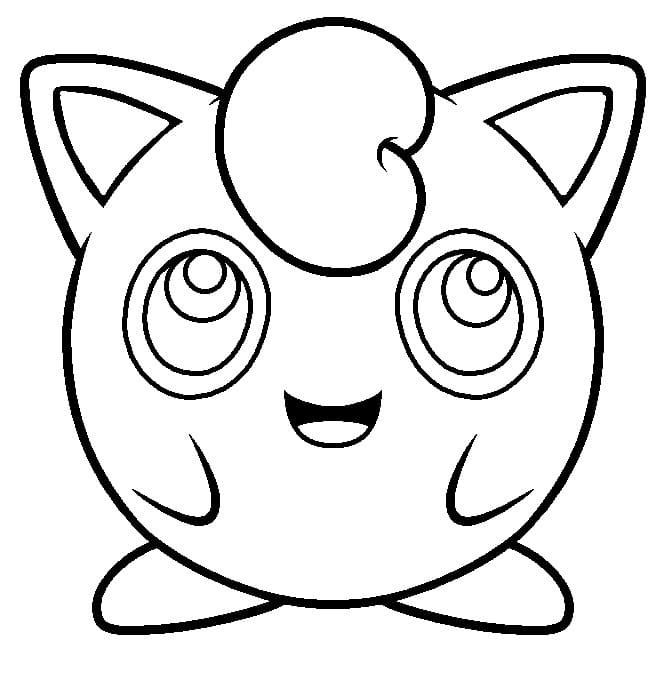 Fise de colorat cu Desenează Jigglypuff imprimabil gratuit uşor