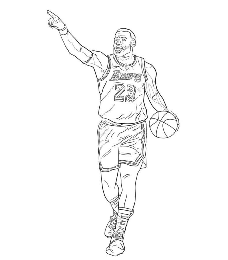 Fise de colorat cu Desenează Lebron James 1
