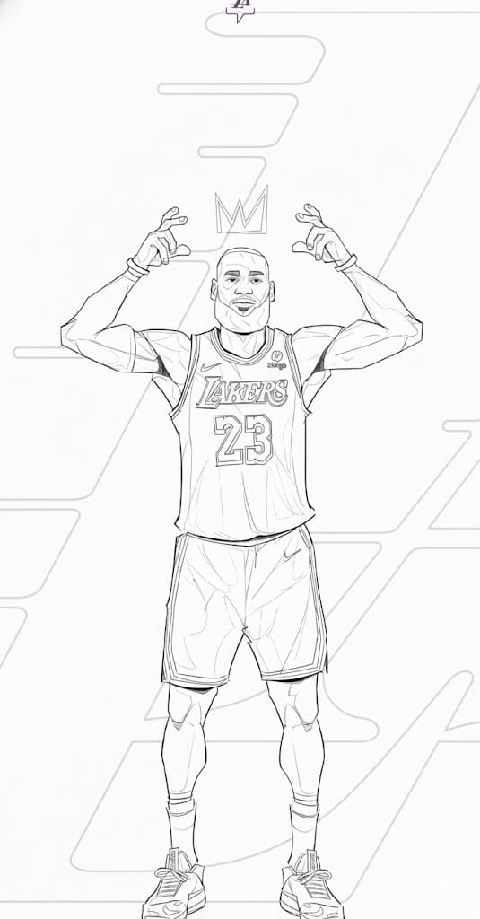 Fise de colorat cu Desenează Lebron James 2