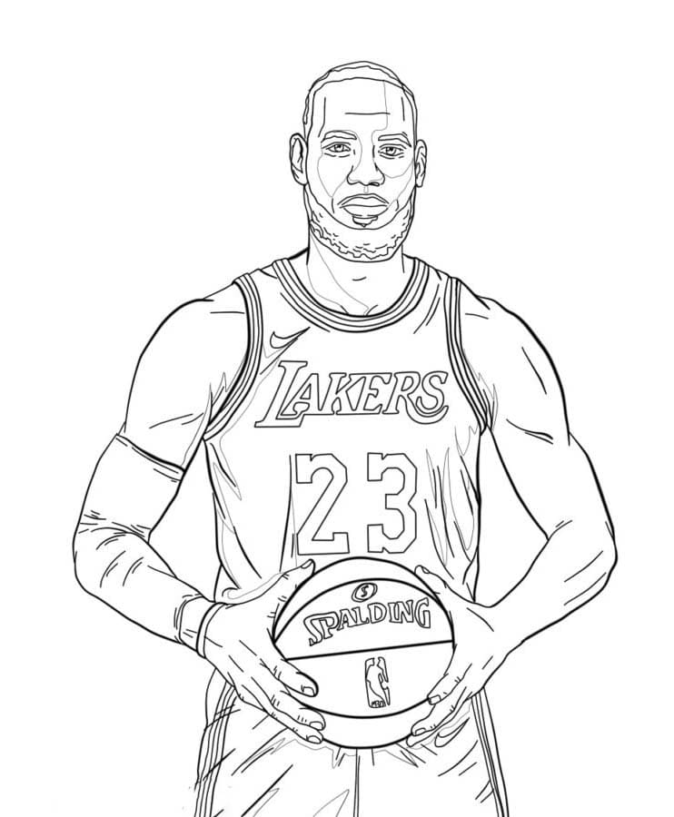 Fise de colorat cu Desenează Lebron James 5