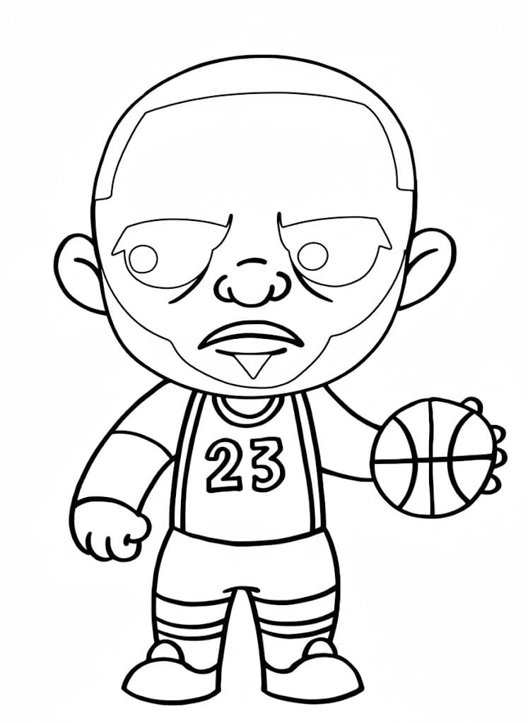 Fise de colorat cu Desenează Lebron James bazic