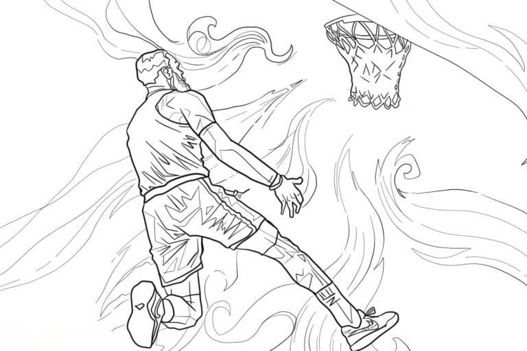 Fise de colorat cu Desenează Lebron James imprimabil gratuit bazic