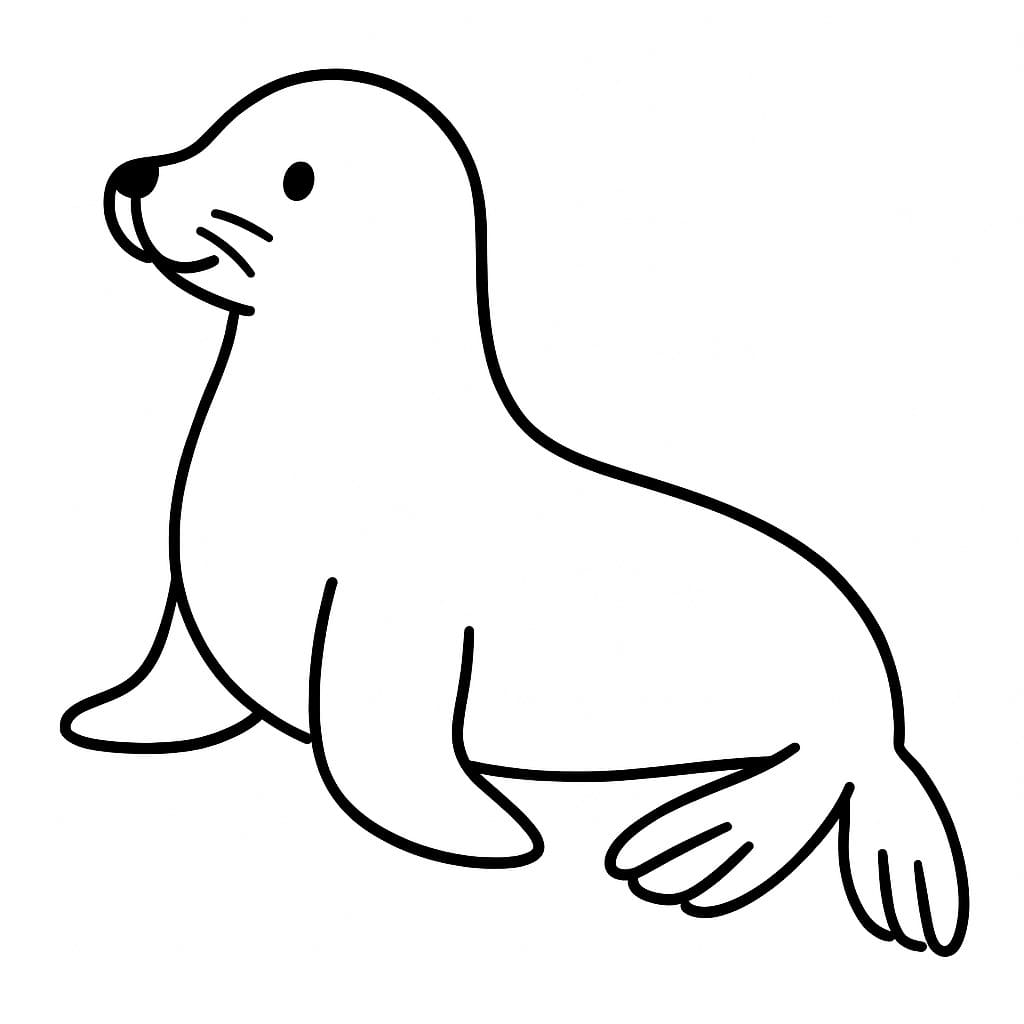 Fise de colorat cu Desenează Leu de Mare gratuit pentru copii