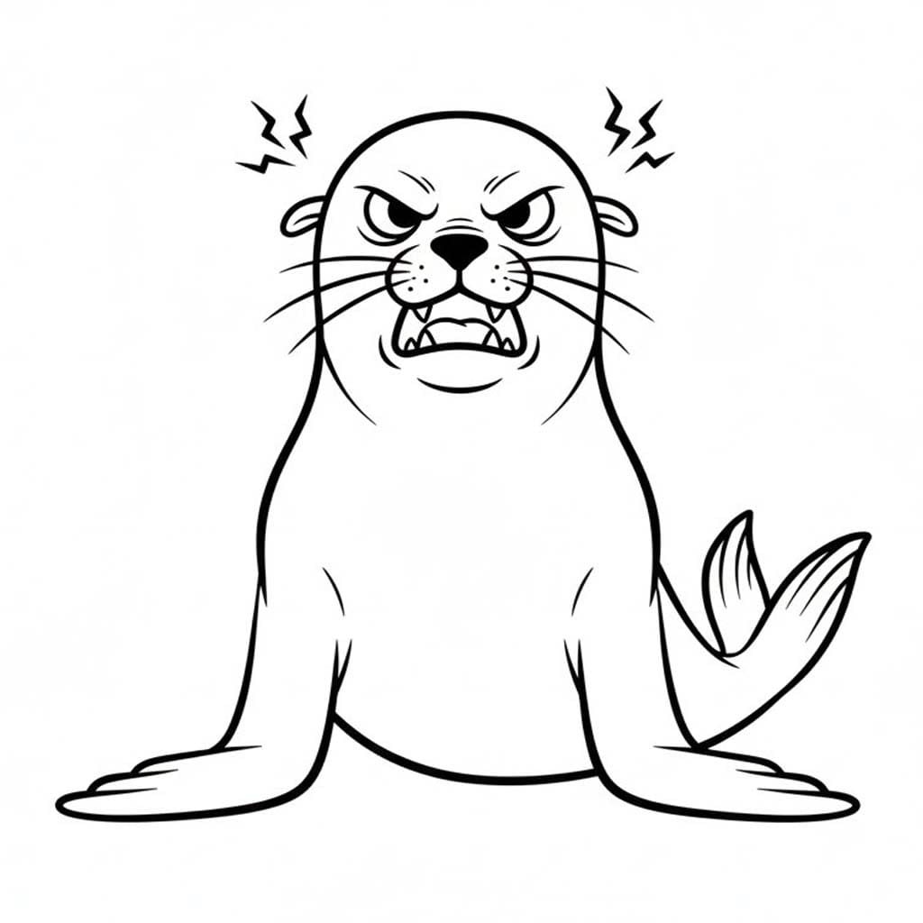 Fise de colorat cu Desenează Leu de Mare imprimabil