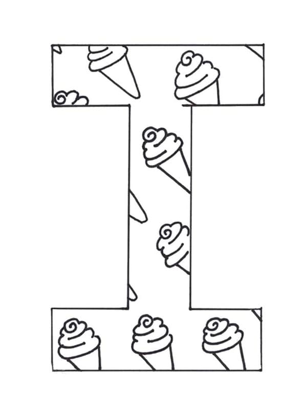 Fise de colorat cu Desenează Litera I bazic