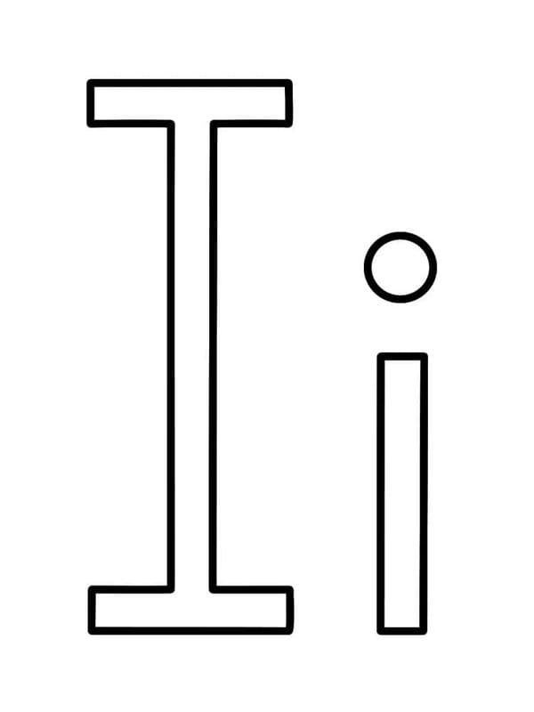 Fise de colorat cu Desenează Litera I pentru copii