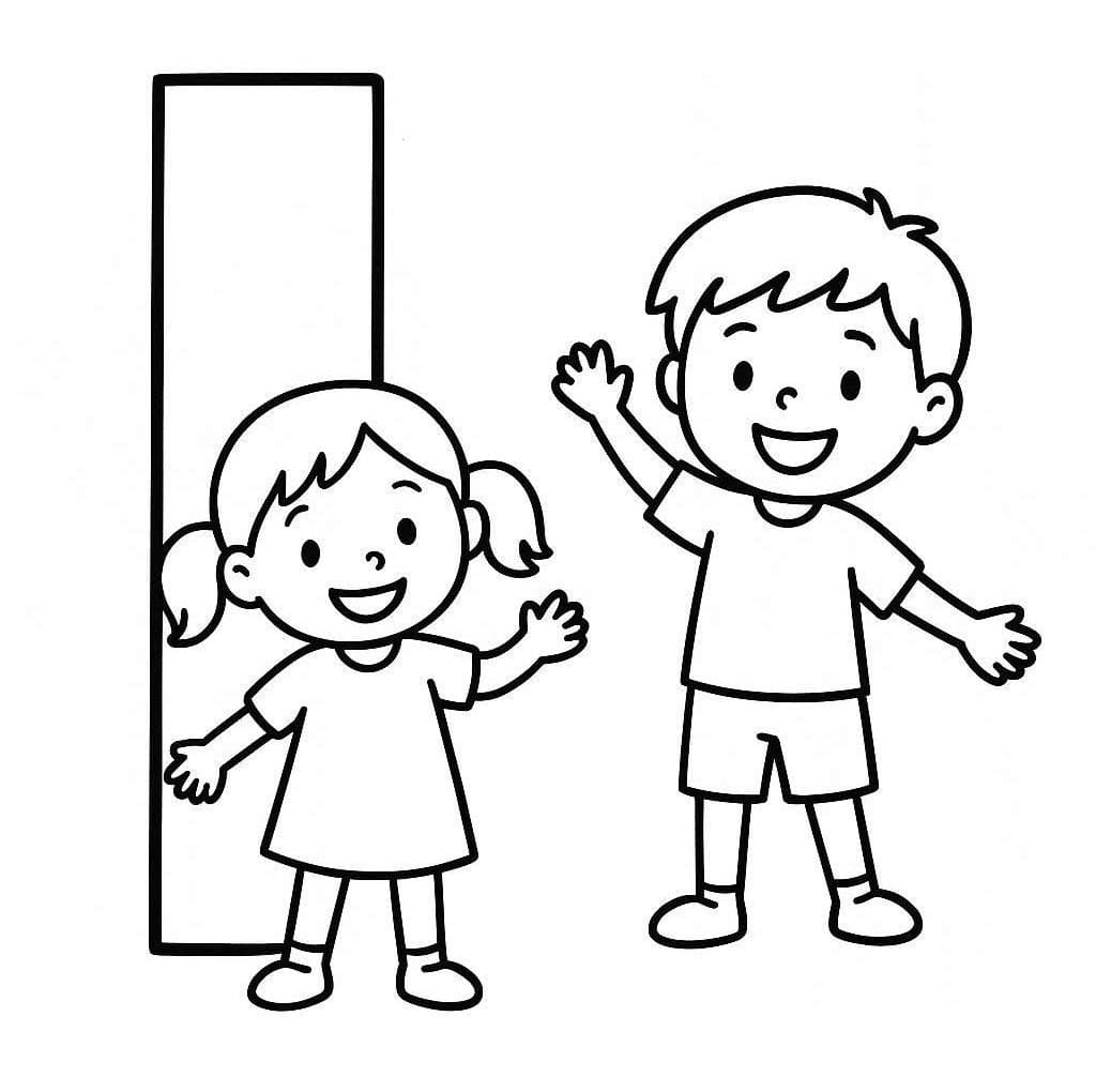 Fise de colorat cu Desenează Litera I simplu la copii