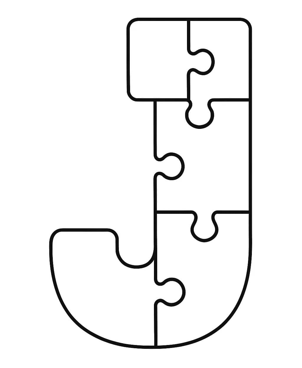 Fise de colorat cu Desenează Litera J gratuit simplu