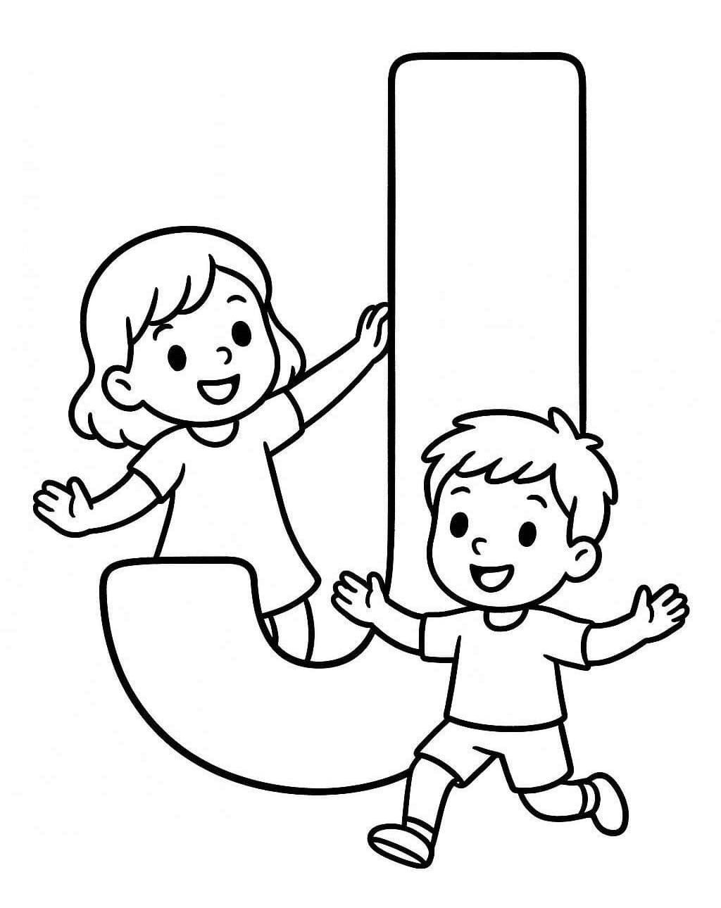 Fise de colorat cu Desenează Litera J imprimabil gratuit simplu