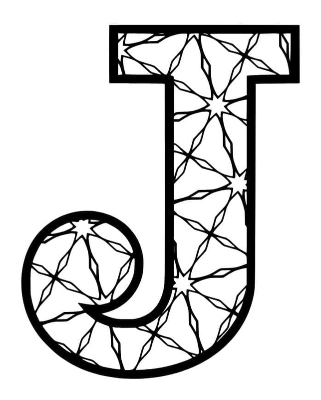 Fise de colorat cu Desenează Litera J imprimabil gratuit uşor