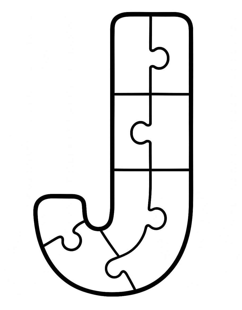 Fise de colorat cu Desenează Litera J imprimabil simplu
