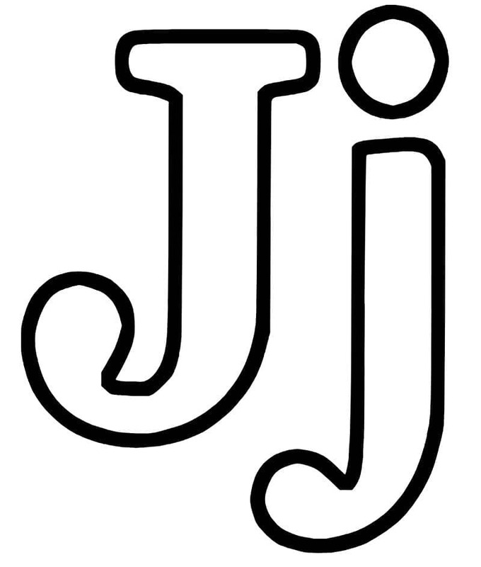 Fise de colorat cu Desenează Litera J imprimabil uşor