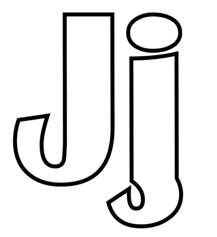Fise de colorat cu Desenează Litera J la copii
