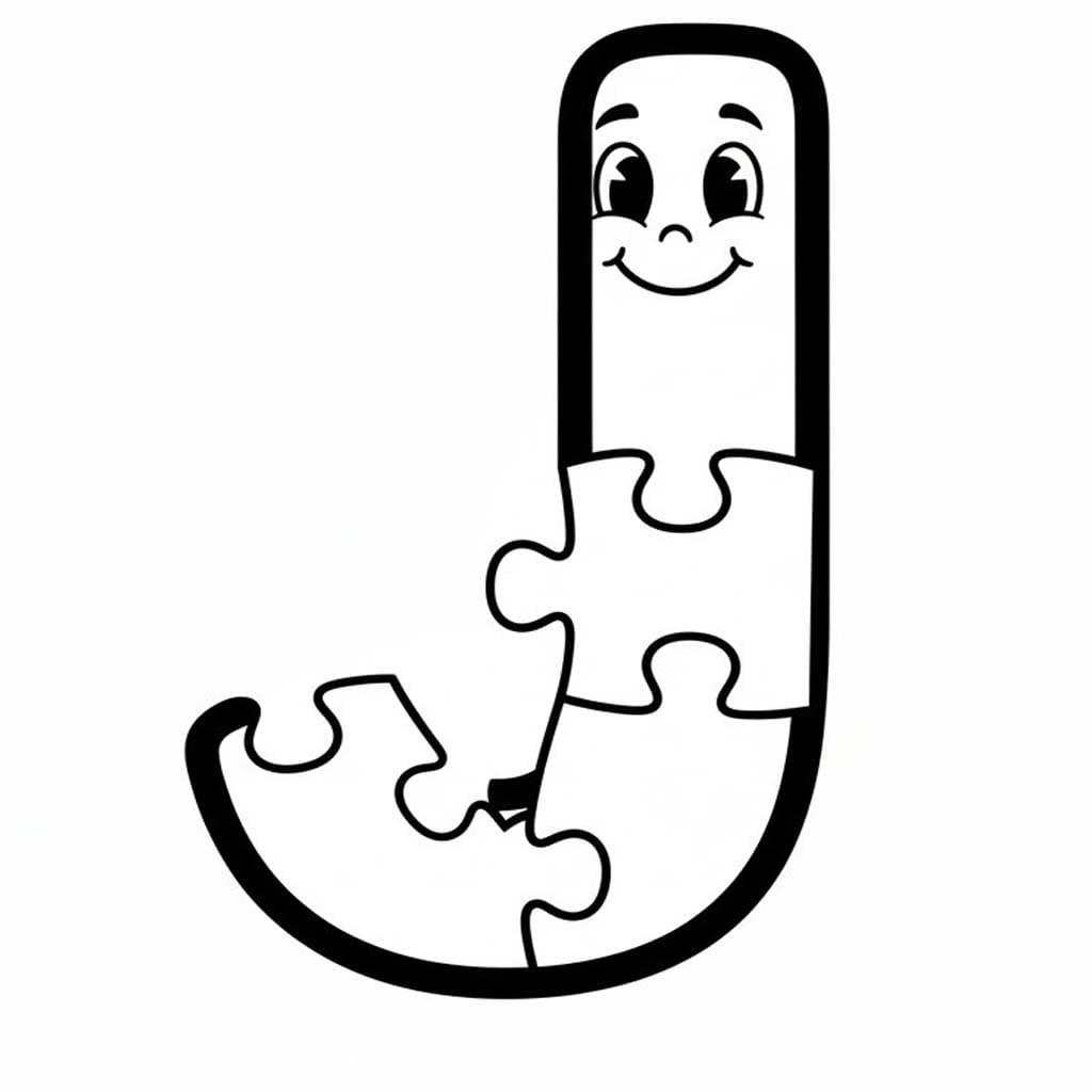 Fise de colorat cu Desenează Litera J pentru copii