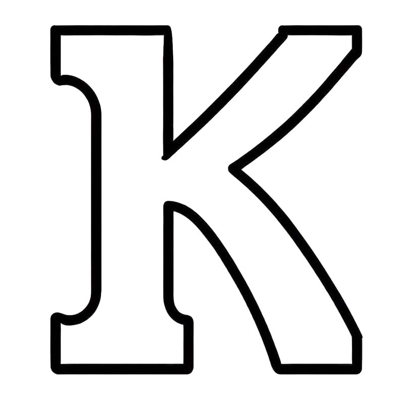 Fise de colorat cu Desenează Litera K gratuit uşor