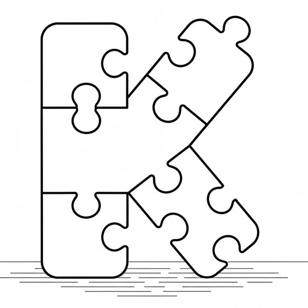 Fise de colorat cu Desenează Litera K imprimabil