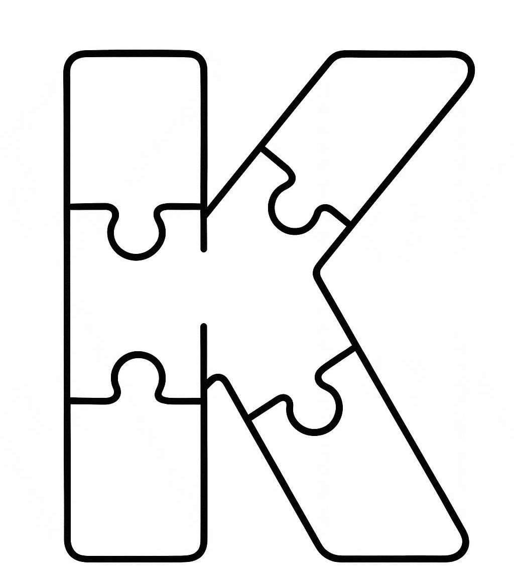 Fise de colorat cu Desenează Litera K la copii