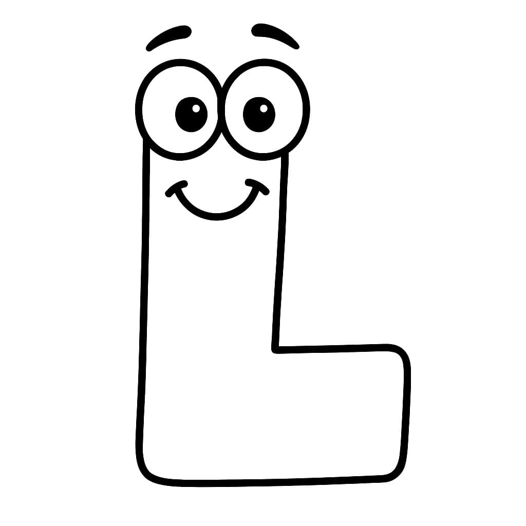 Fise de colorat cu Desenează Litera L bazic