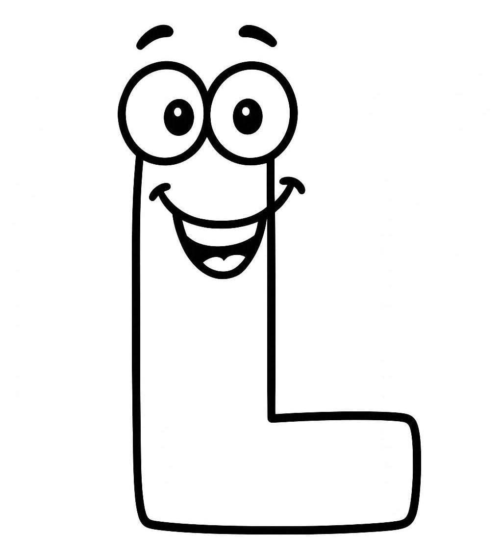 Fise de colorat cu Desenează Litera L gratuit simplu