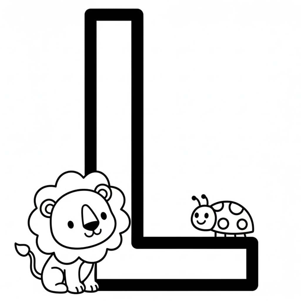 Fise de colorat cu Desenează Litera L gratuit