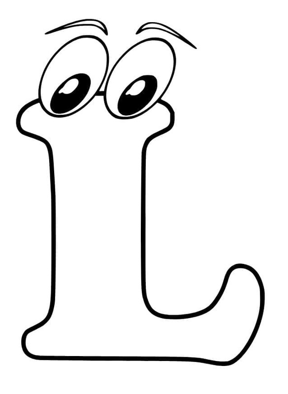 Fise de colorat cu Desenează Litera L imprimabil gratuit bazic
