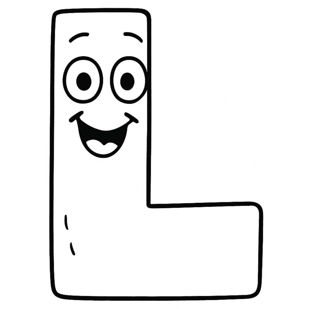 Fise de colorat cu Desenează Litera L imprimabil pentru copii